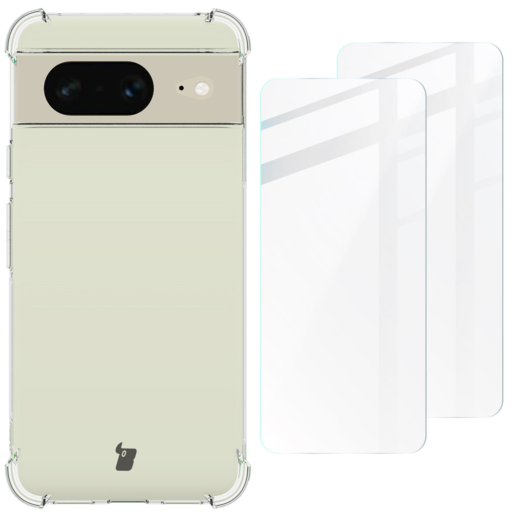 Elastyczne etui + 2 szkła, Bizon Case Clear, przezroczyste
